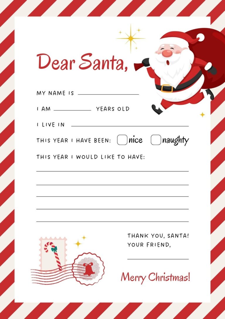 Page 2 Free Printable Santa Letter Templates You Can Customize Canva