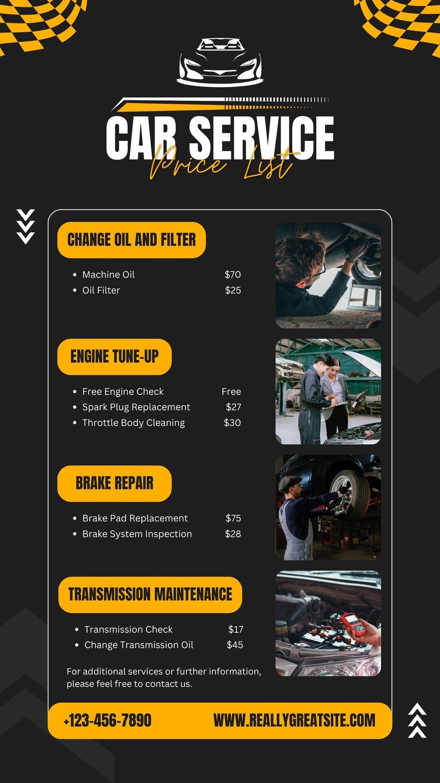 Mechanic Price List Template