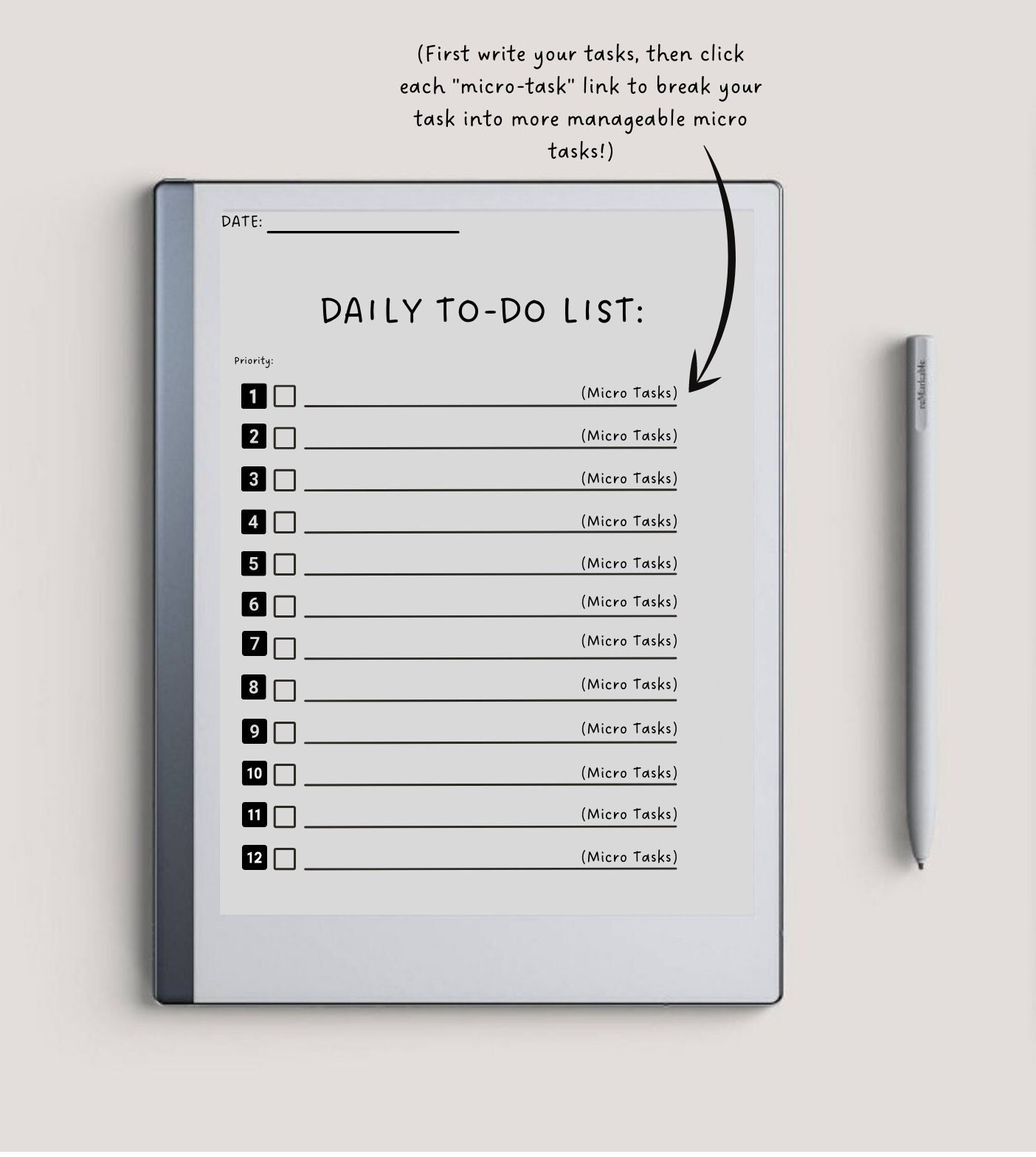 Personalized Remarkable TO DO LIST Template For Task Management In Pdf Format Micro Task Template For Friends Etsy