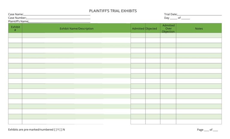 Plaintiff And Defendant Exhibit Lists For Trial Etsy