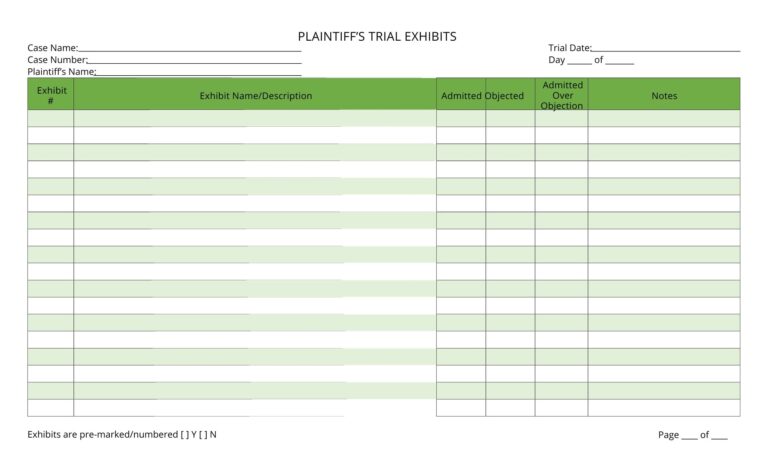 Plaintiff And Defendant Exhibit Lists For Trial Etsy
