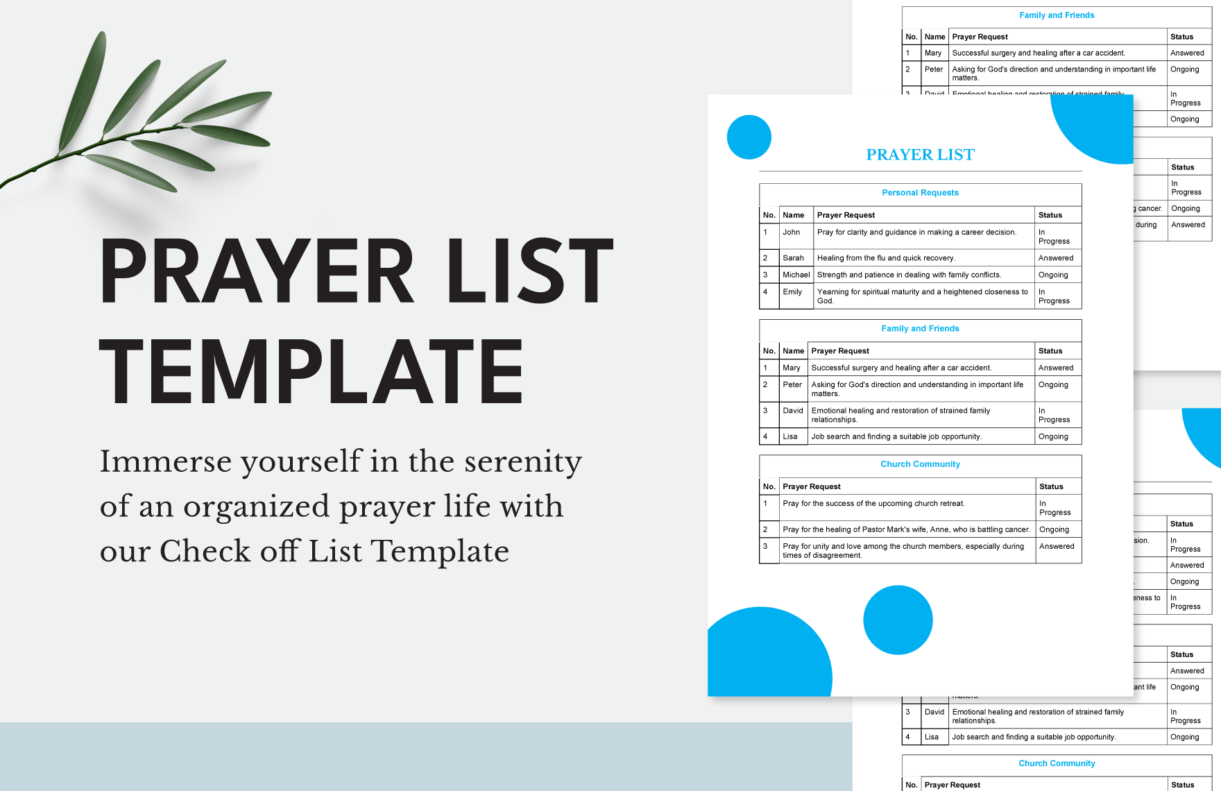 Prayer List Template In PDF Word Google Docs Download Template