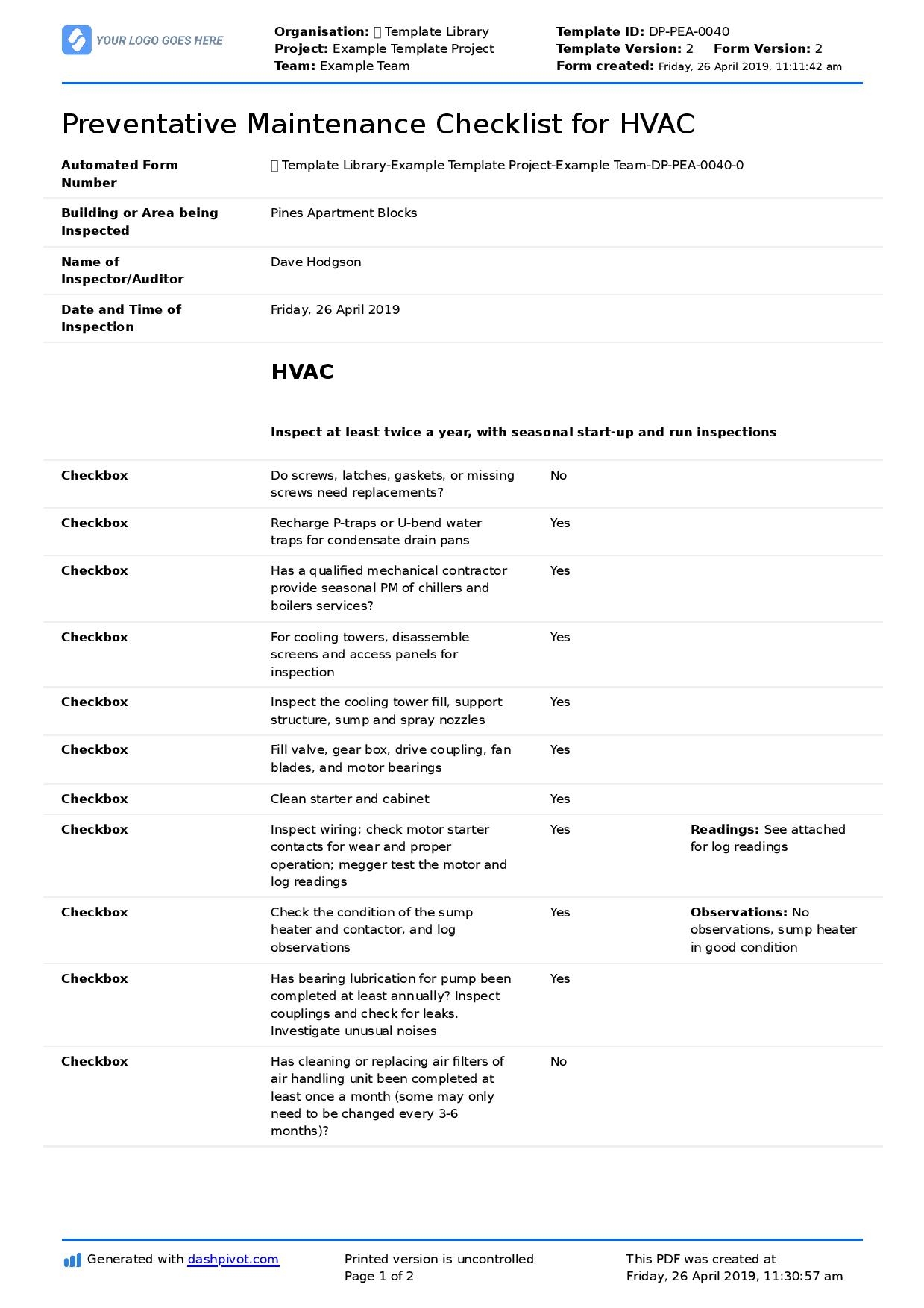 Preventive Maintenance For HVAC Use The Free Checklist Template Preventive Maintenance For HVAC Use The Free Checklist Template