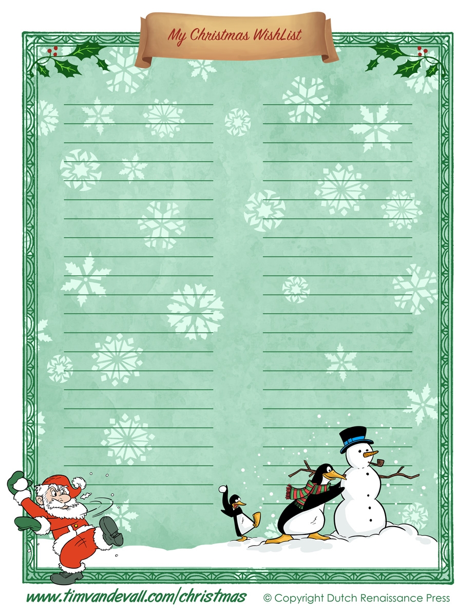 Christmas Wish List Template Printable Free