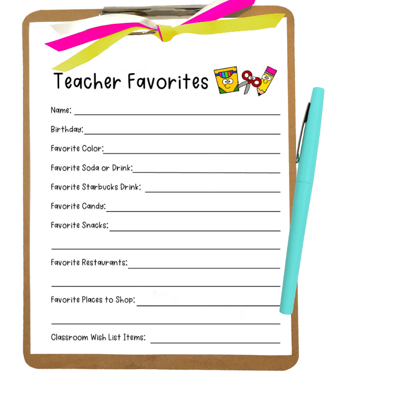 Printable Favorite Things List