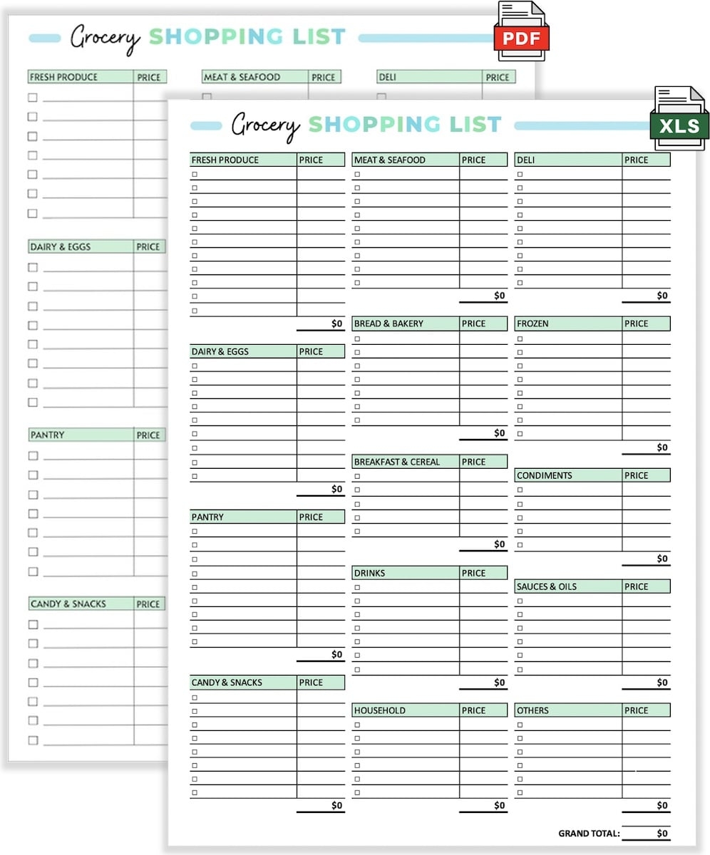  Printable Grocery List Templates In PDF U0026 WORD FREE 