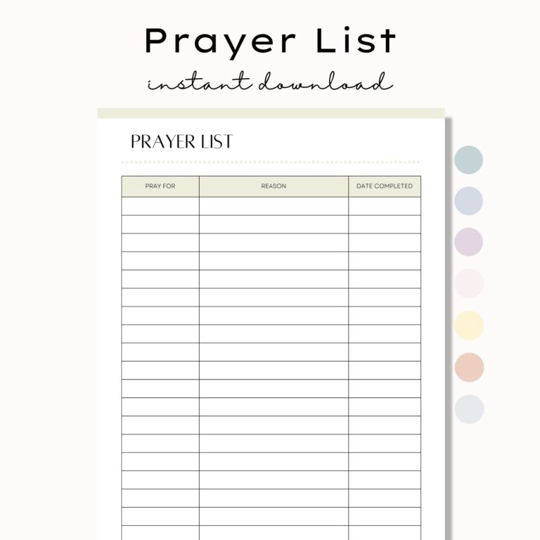 Printable Prayer Log Prayer List Prayer Journal Church Prayer Request Tracker Small Group Prayer Request Journal Weekly Prayer Sheet Etsy