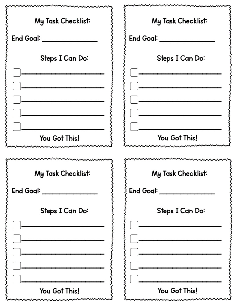 Printable Task Checklist Template For Students Made By Teachers