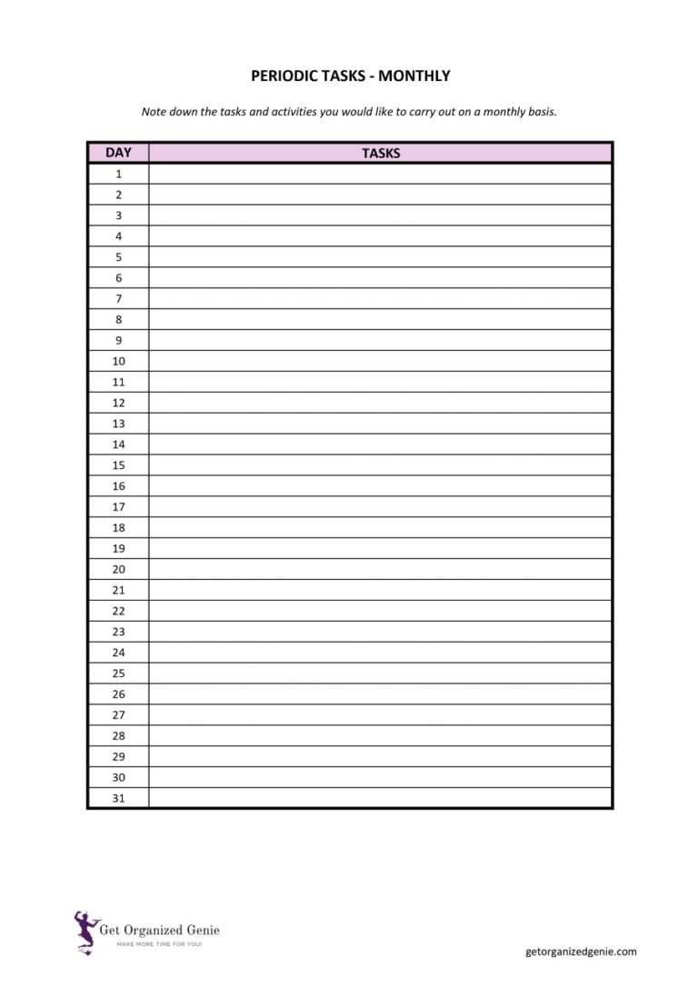 Printables To Organize Your Life