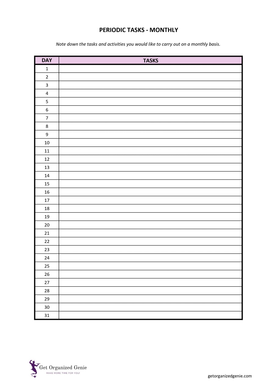 Printables To Organize Your Life