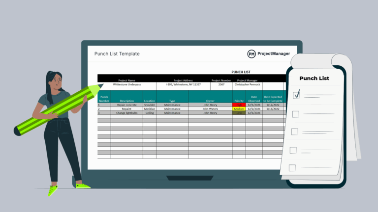 Punch List Template For Excel Free Download ProjectManager