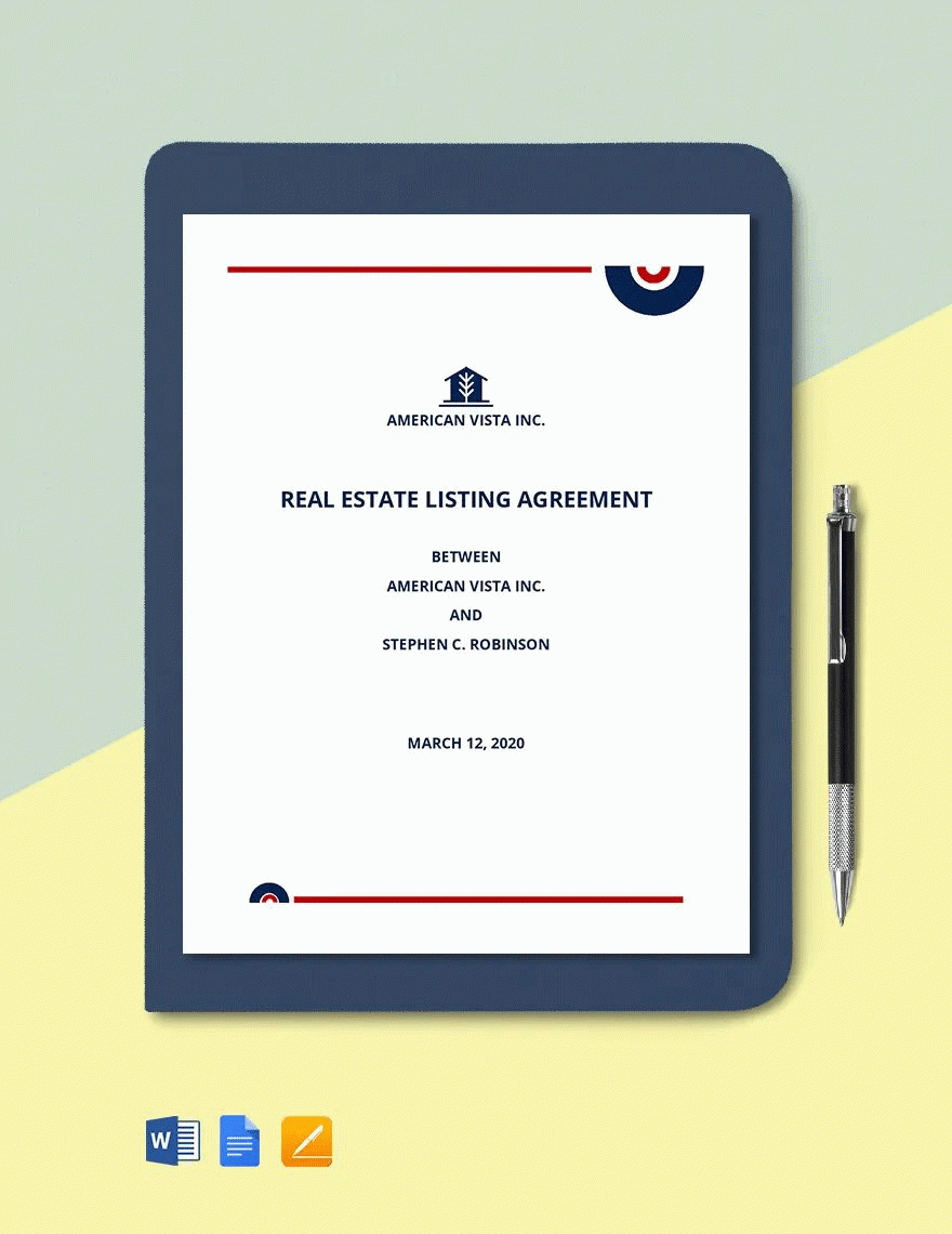 Real Estate Agent Listing Agreement Template In Word Pages Google Docs Download Template Real Estate Agent Listing Agreement Template In Word Pages Google Docs Download Template