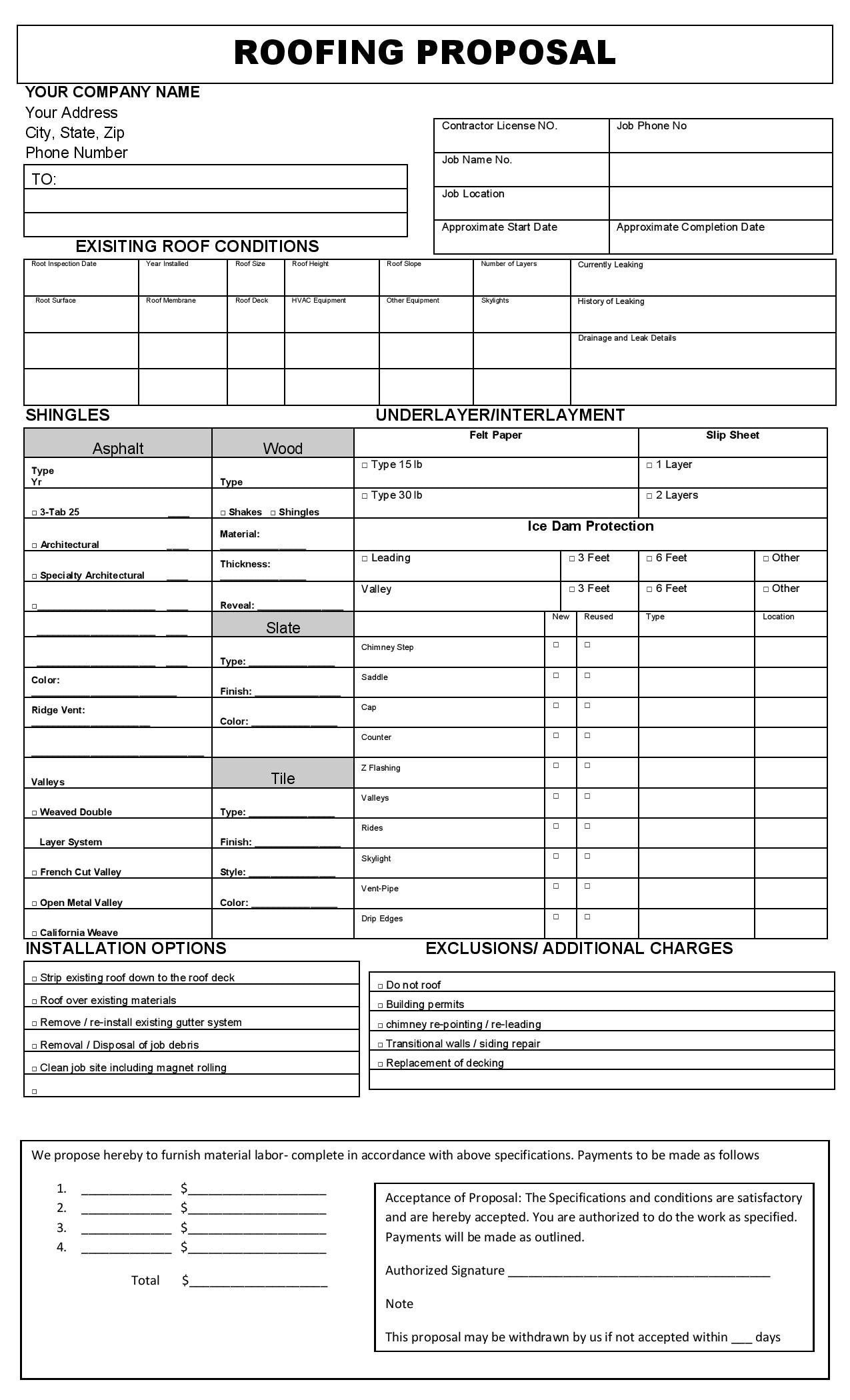 Roofing Proposal Templates PRINTABLE FORM 8 5 By 14 Legal Document 2022 Style Roofing Proposal Templates PRINTABLE FORM 8 5 By 14 Legal Document 2022 Style