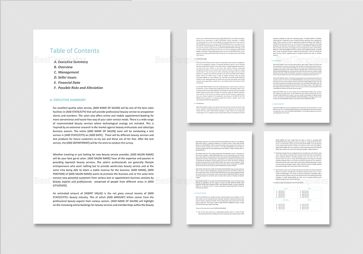 Salon Business Plan Template In Word Google Docs Apple Pages Salon Business Plan Template In Word Google Docs Apple Pages