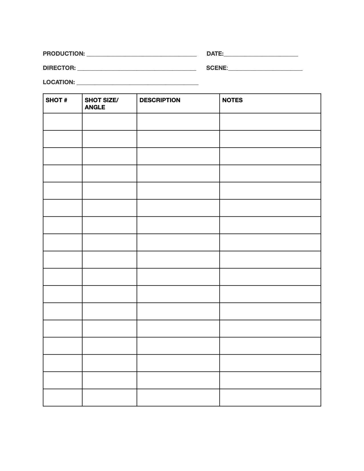 Shot List Template How To Create A Shot List For A Film 2025 Shot List Template How To Create A Shot List For A Film 2025