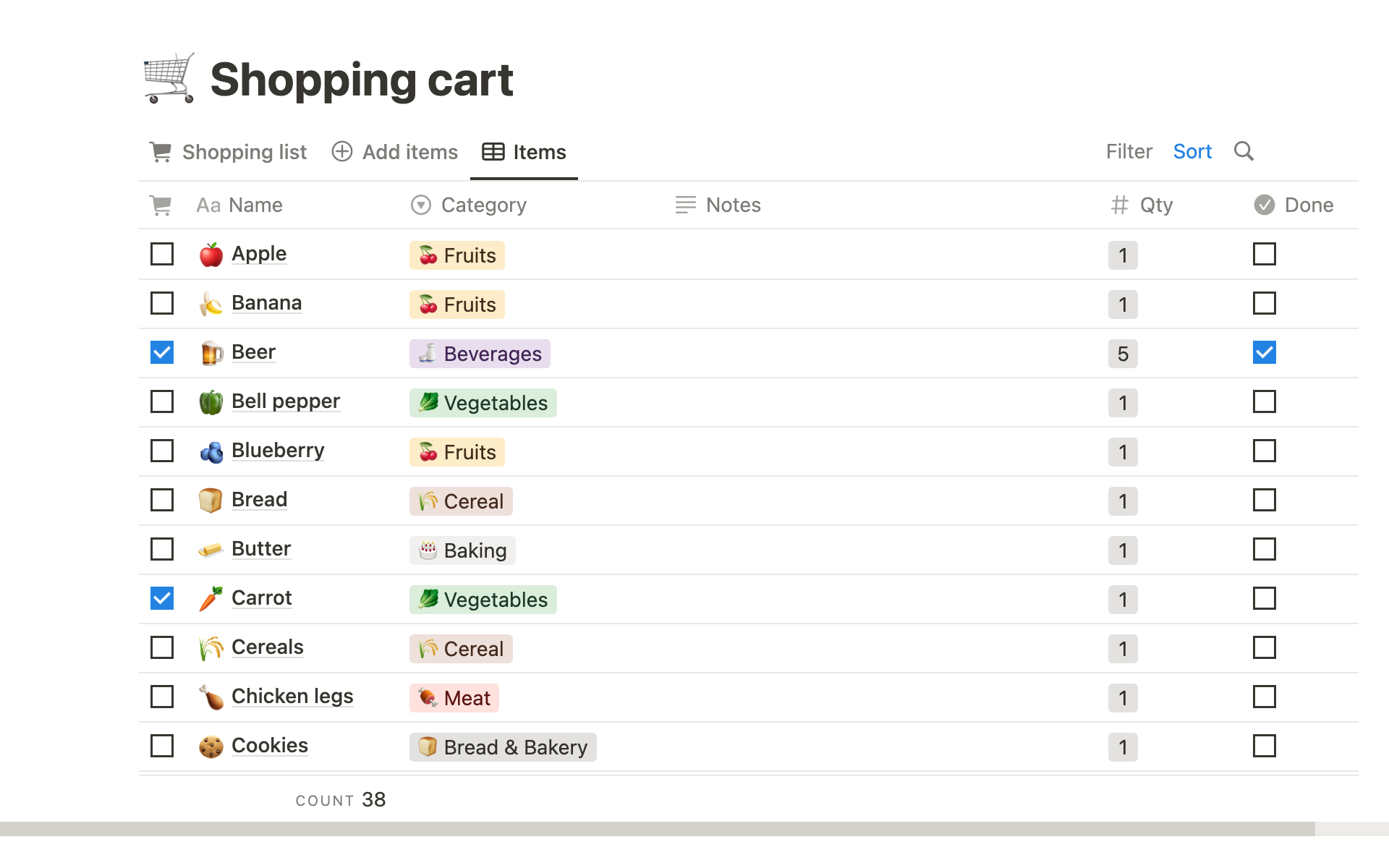 Simple Shopping List Template Notion Marketplace