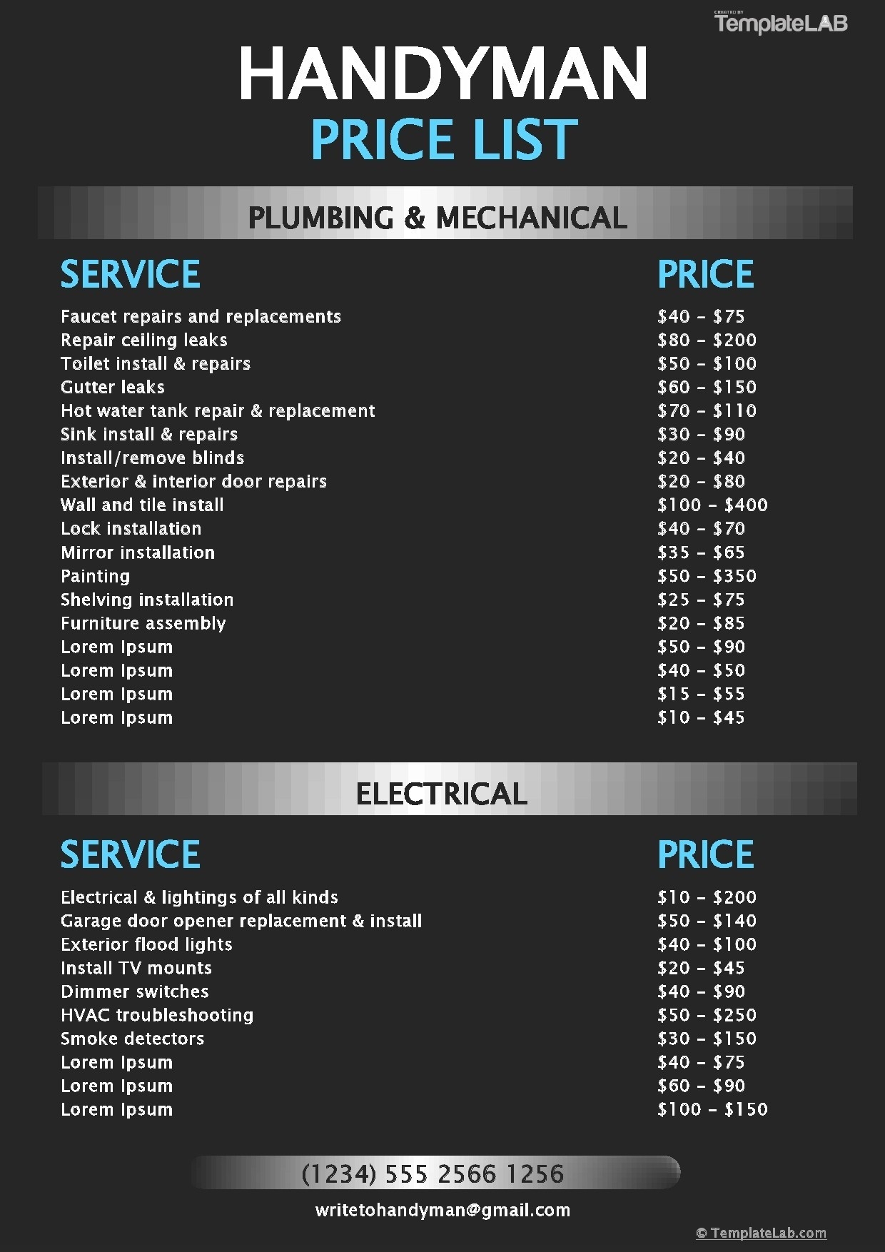 Small Engine Discount Repair Price List