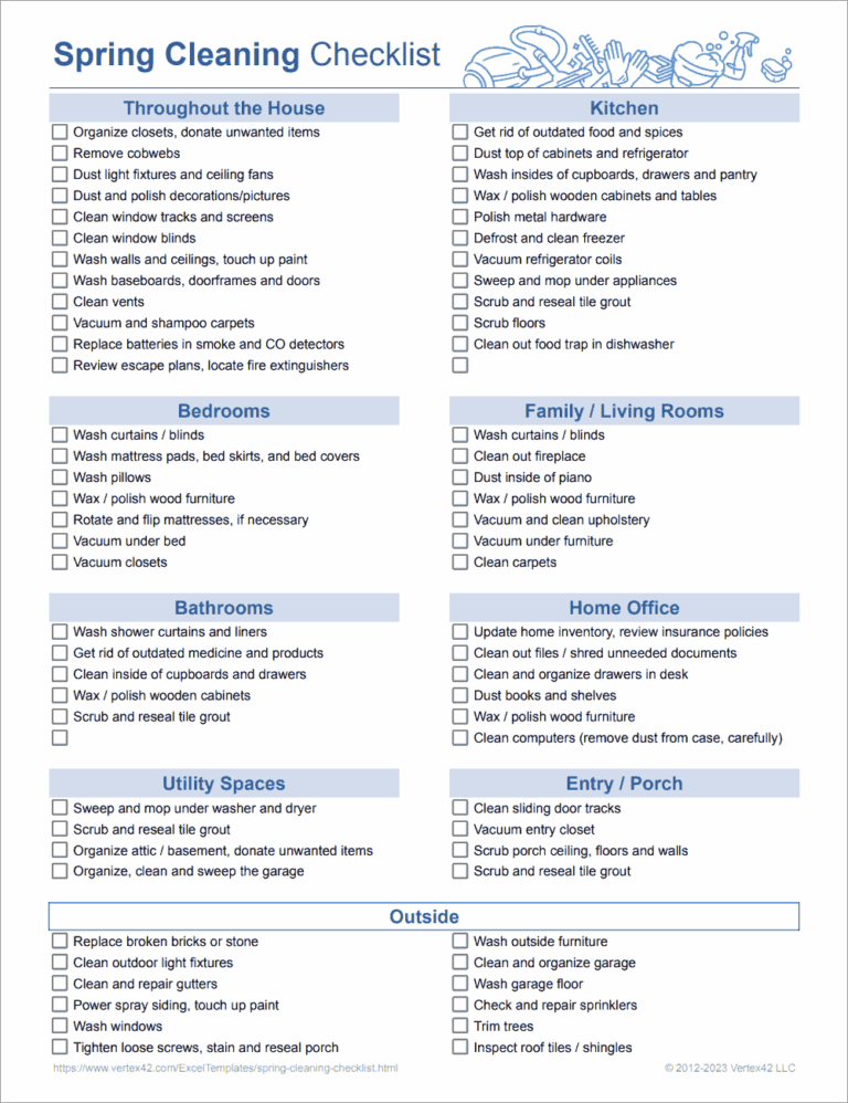 Spring Cleaning Checklist Template