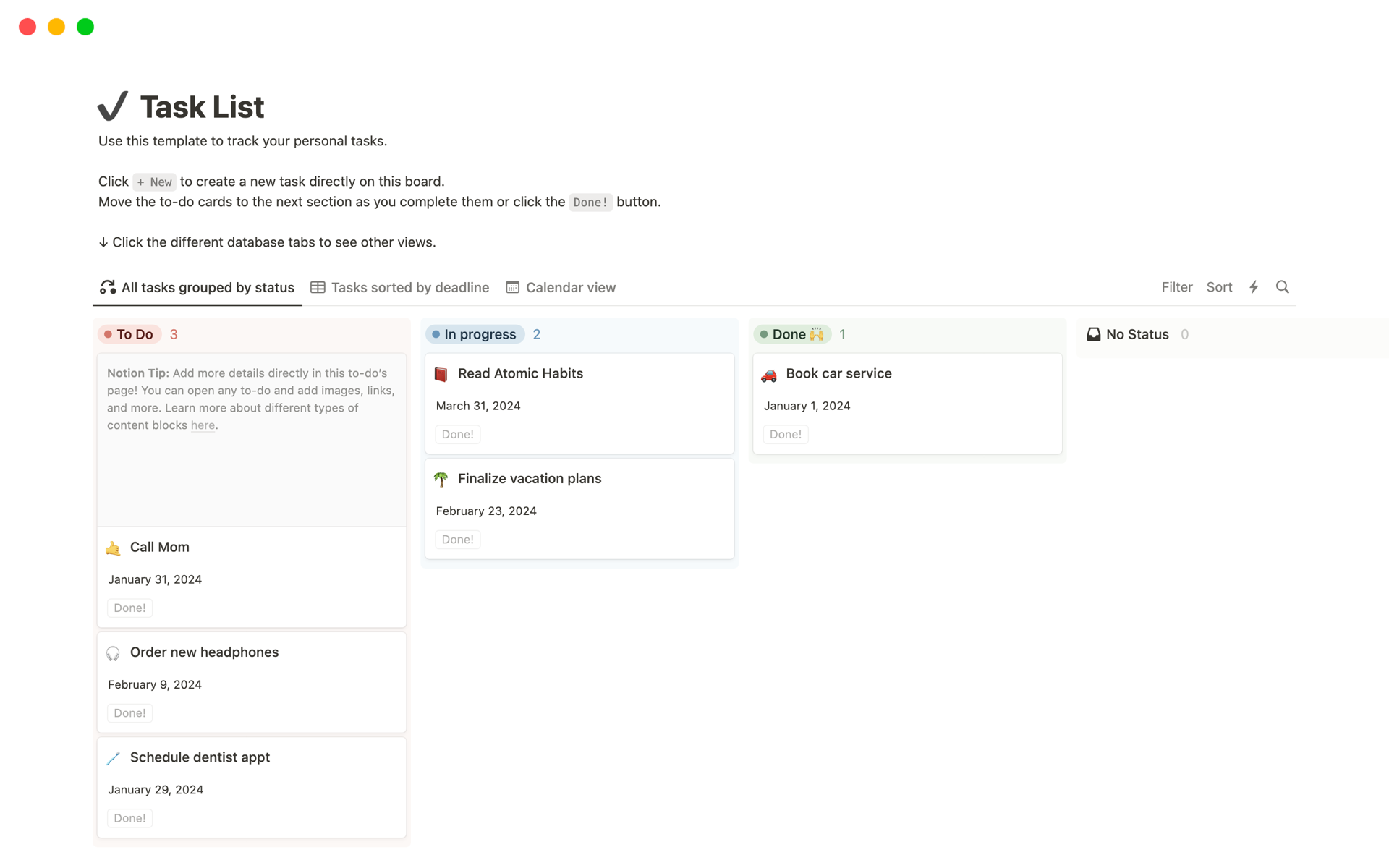 Task List 2025 Template Notion Marketplace