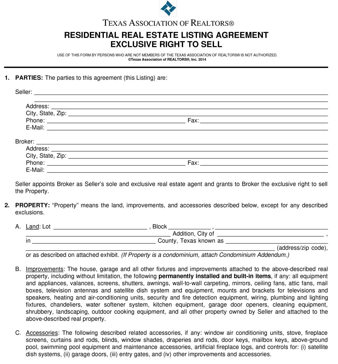 The Listing Agreement Para 1 And 2 Parties And Property