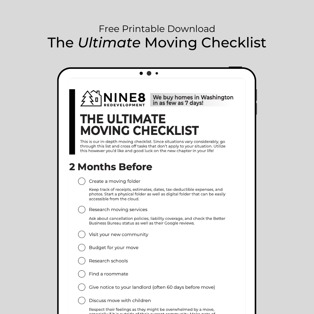 Free Printable Moving Checklist Free Printable Moving Checklist