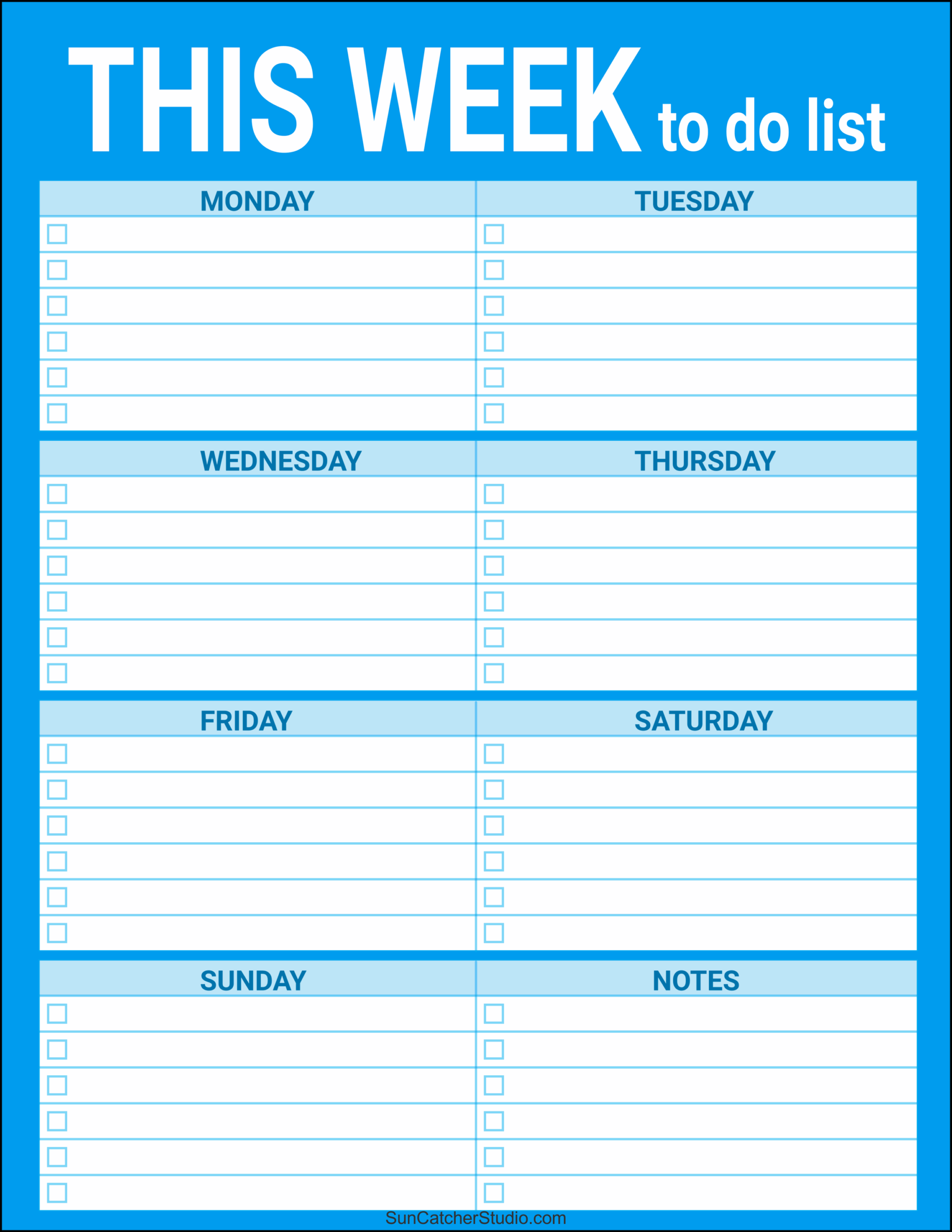 Free Printable Blank To Do List
