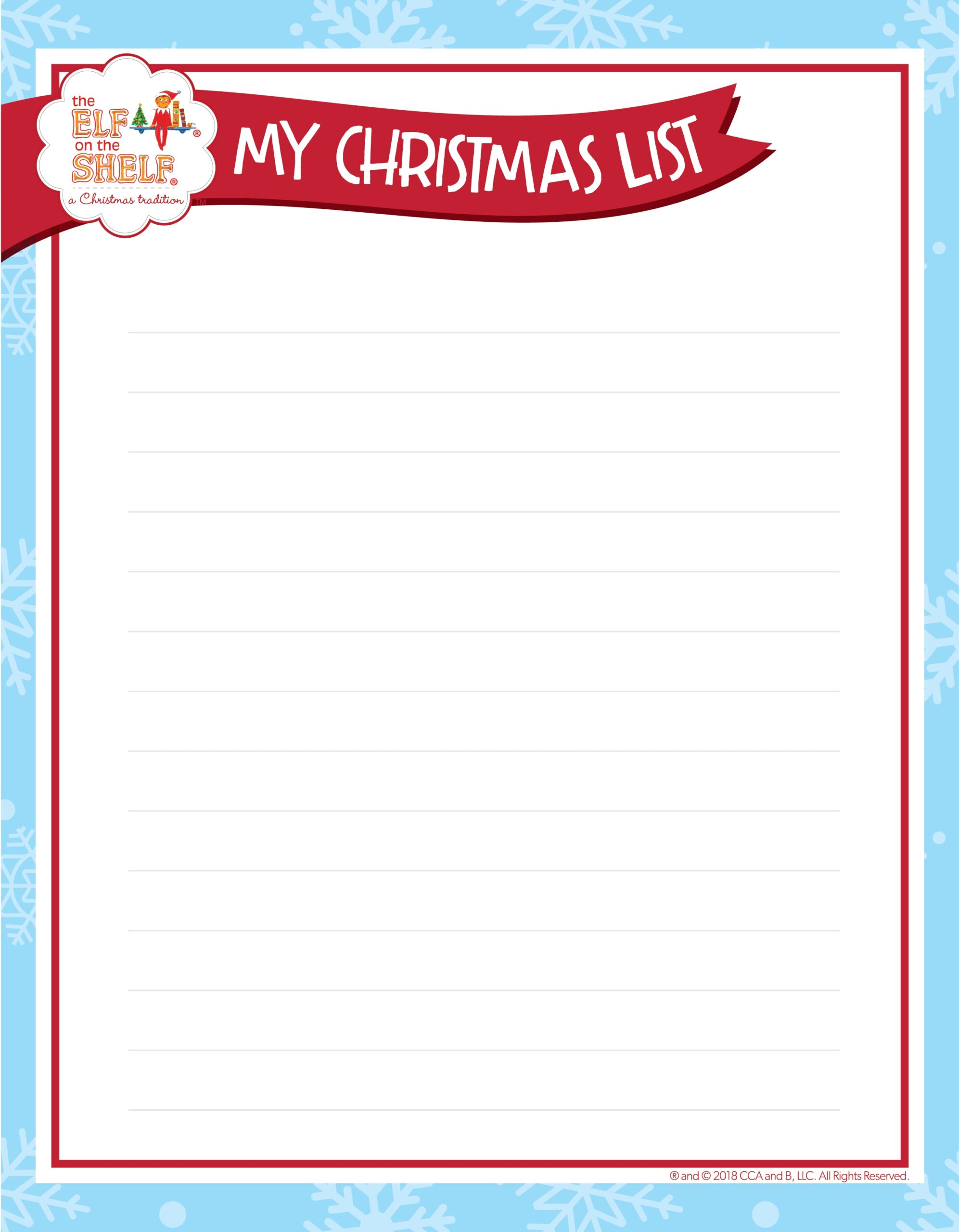 Free Printable List For Santa