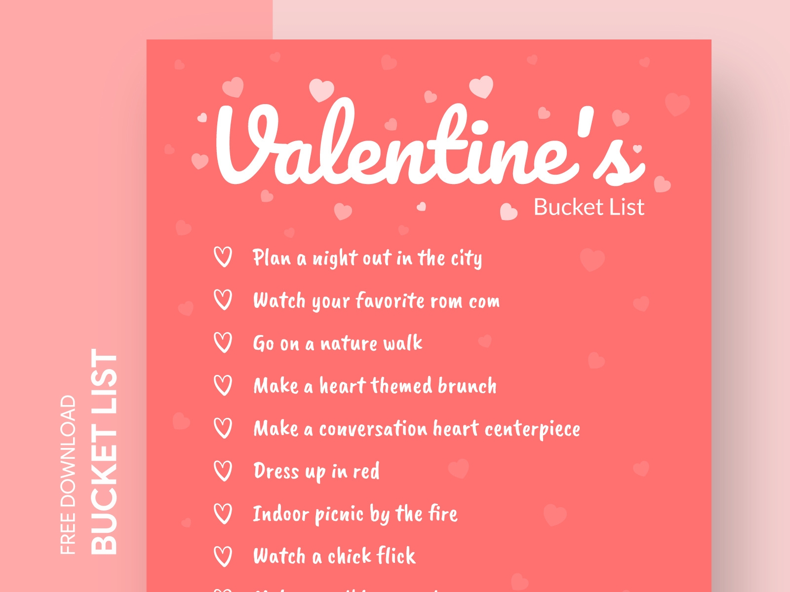 Valentine s Day Bucket List Free Google Docs Template By Gdoc On Dribbble