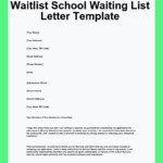 Waitlist School Waiting List Letter Template