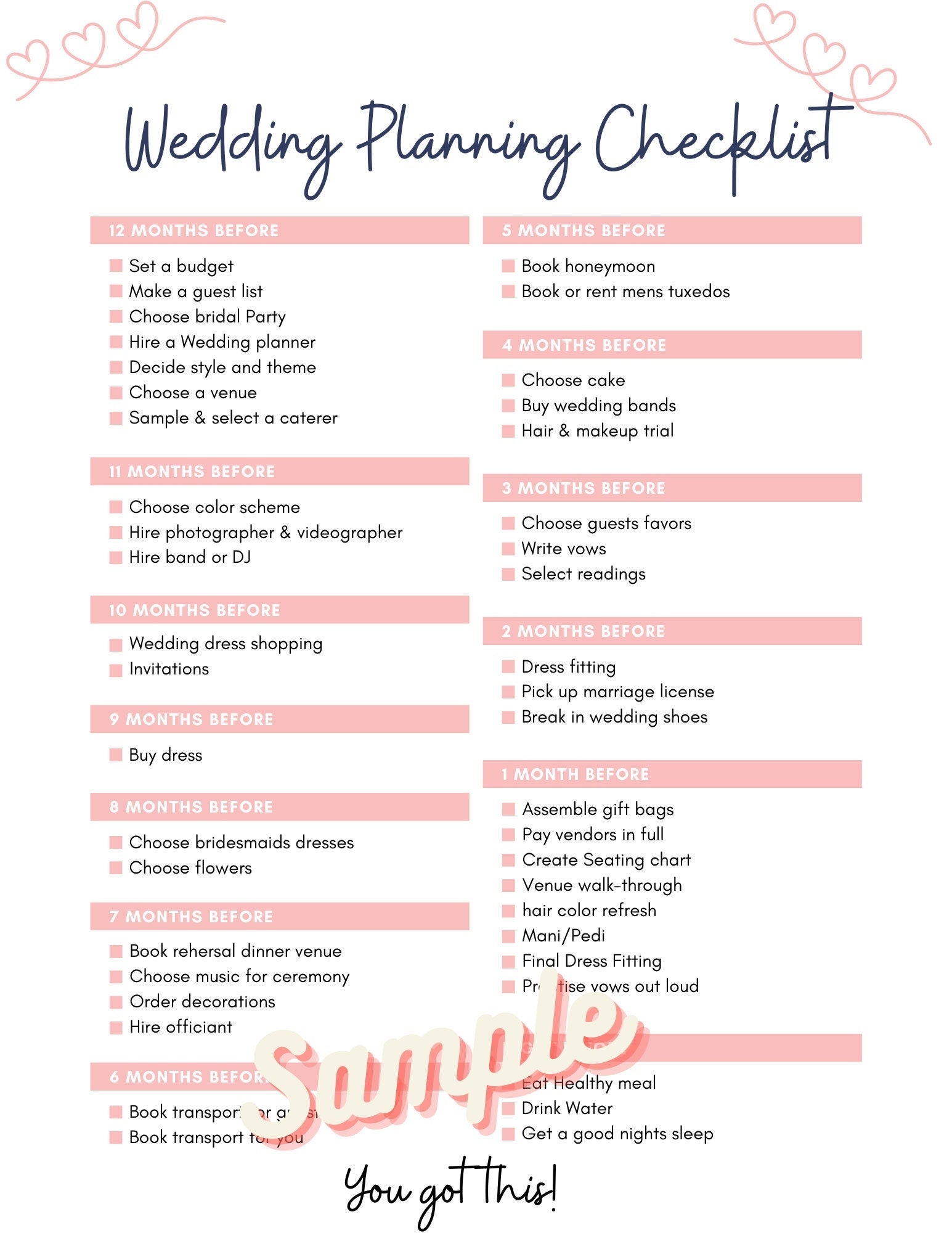 Wedding To Do List Template