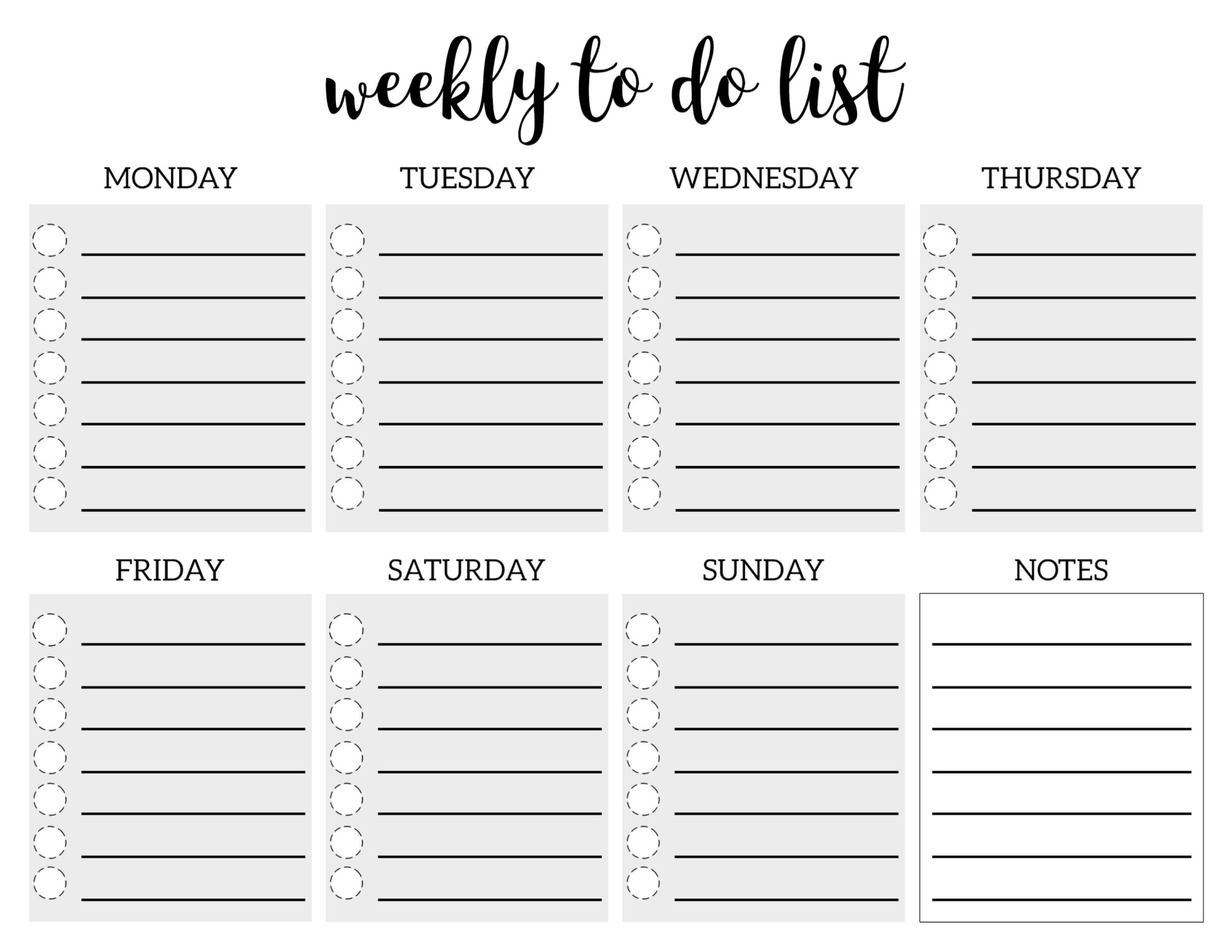To Do List Sheet Template