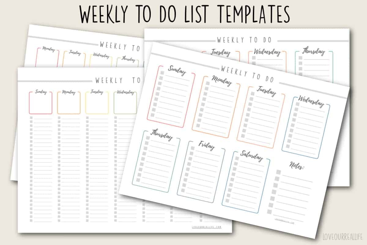 Printable Weekly To Do List Template