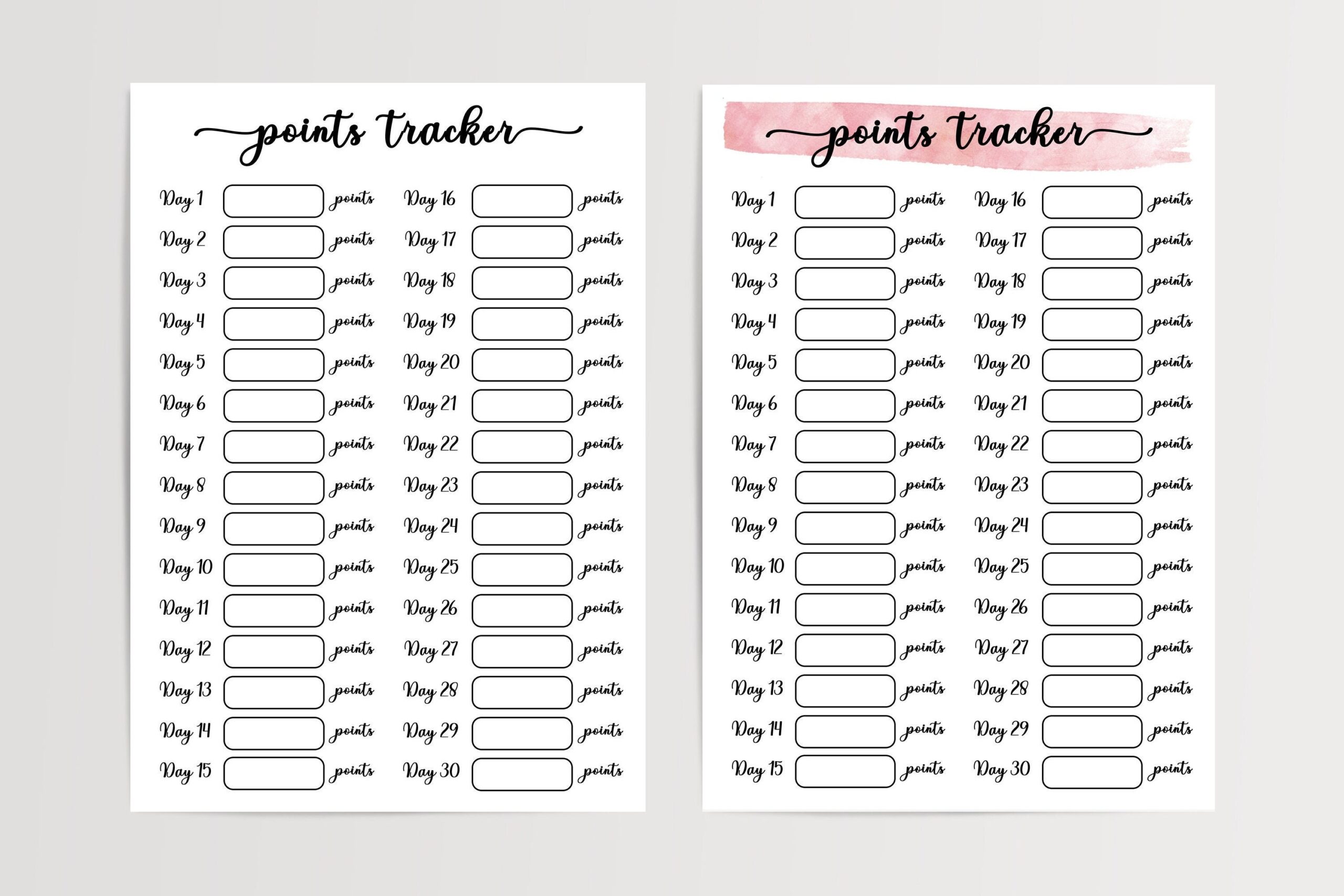 Weight Watchers Point Tracker PRINTABLE Daily Digital WW Points Tracker Track Daily Points For Accountability U0026 Motivation Etsy
