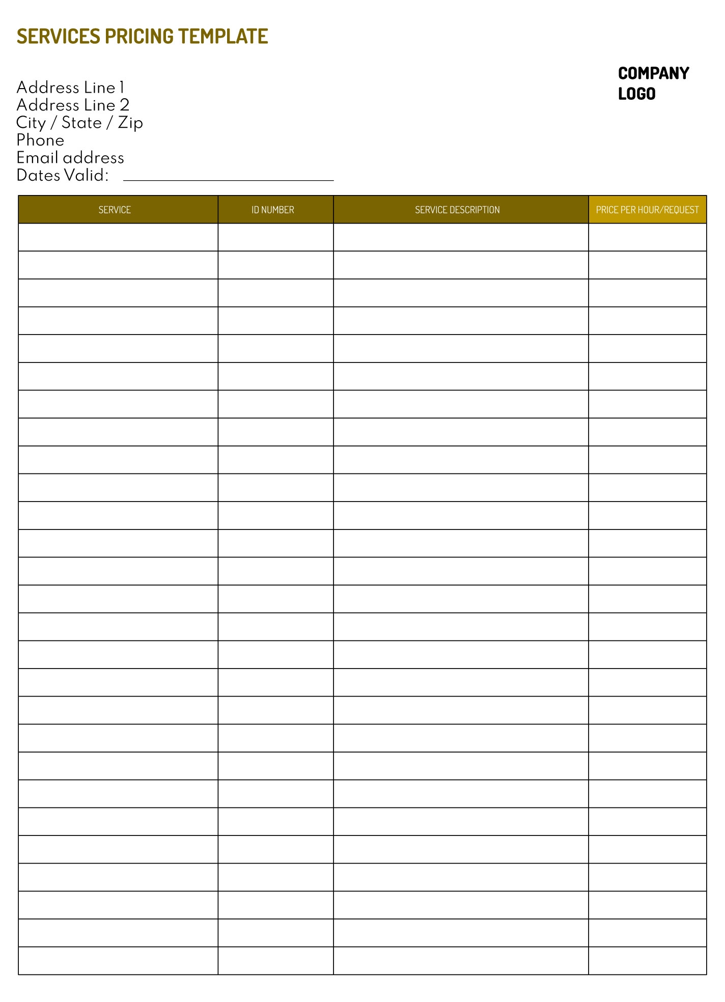 Wholesale Price List Free Google Docs Template Gdoc io