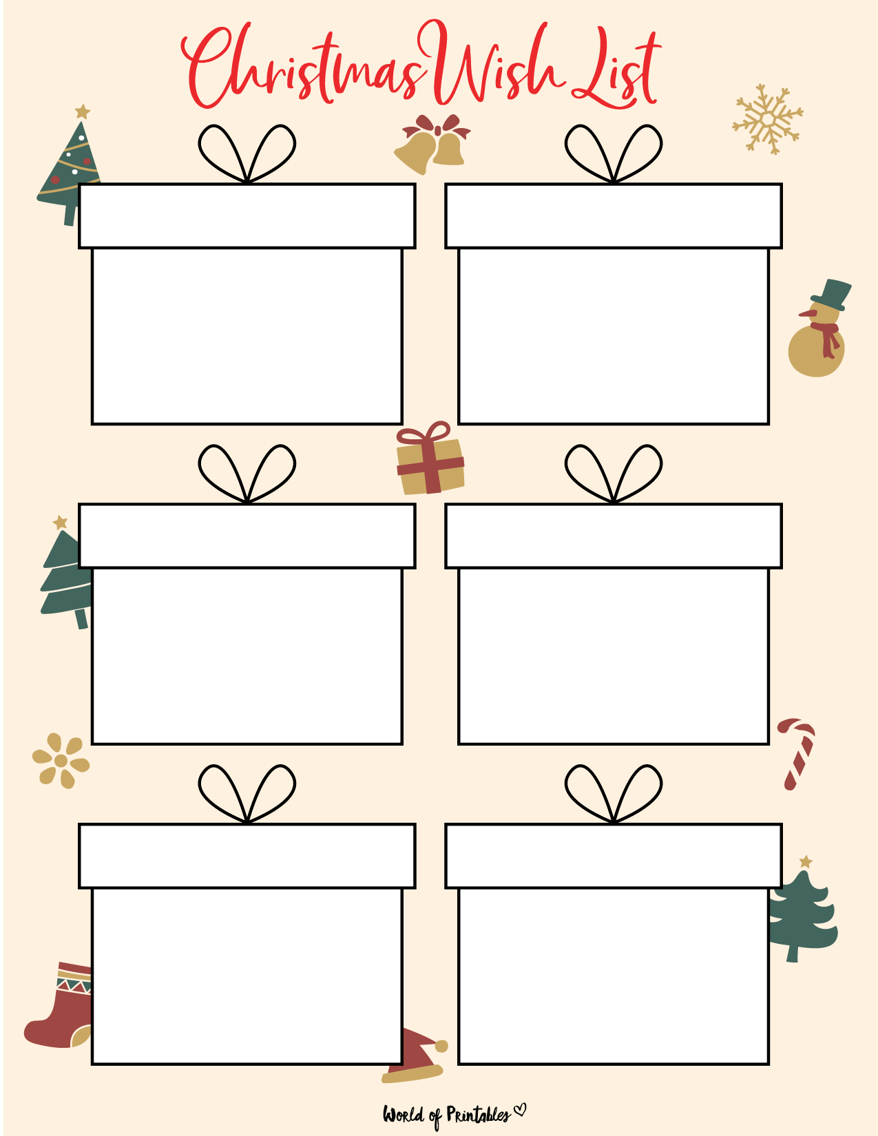 Wish List Templates For Christmas Amazon U0026 Universal World Of 