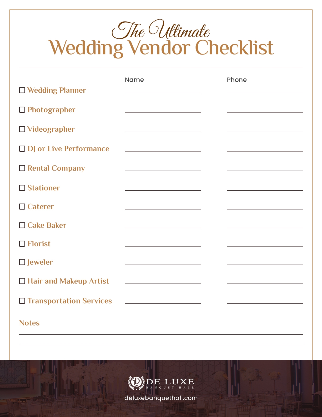 Your Complete Wedding Vendor Planning Checklist Your Complete Wedding Vendor Planning Checklist